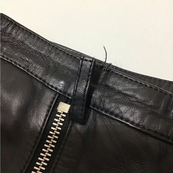 LPA Black Leather High Waist Straight Leg Front Zipper Leg Pants Size XS - Picture 9 of 16